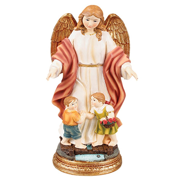 Guardian Angel Statue 13cm - 5 Inches High Resin Cast Figurine Gloria Catholic Statue