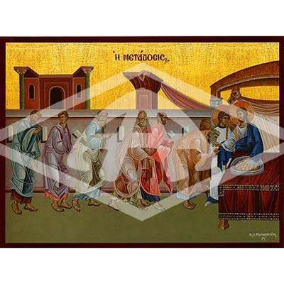 Holy Communion of Bread, Mounted Icon Print Size 20cm x 26cm