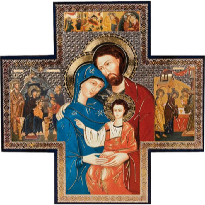 Holy Family, Mounted Icon Print Size: 15cm x 15cm