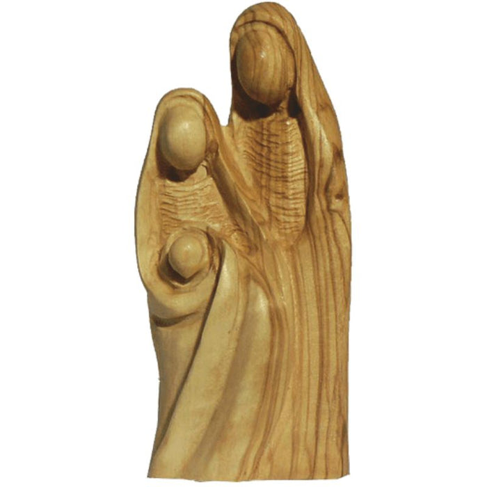 Holy Family Olive Wood Carving 10cm / 4 Inches High Figurine