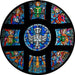 Cathedral Stained Glass, Holy Spirit Rose Window, Guildford Cathedral, Stained Glass Window Transfer 13.5cm Diameter