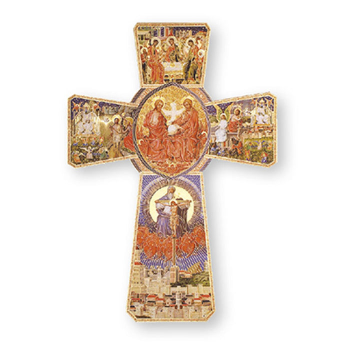 Trinity Wooden Cross, 14cm / 5.5 Inches High