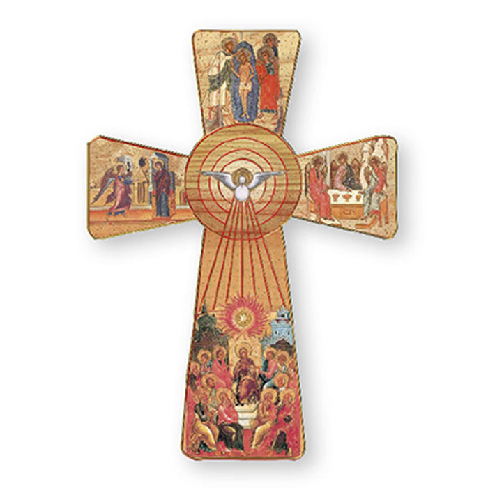 Holy Spirit, Wooden Cross 14cm / 5.5 Inches High