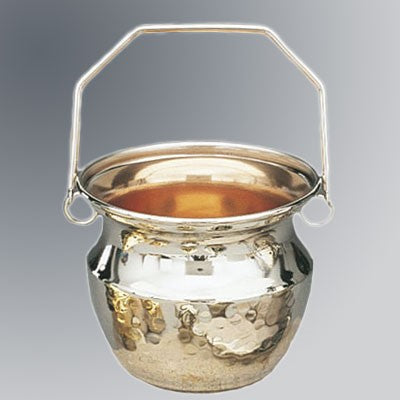 Holy Water Vat, Hammered Silver Finish, 12.5cm / 5 Inches Diameter
