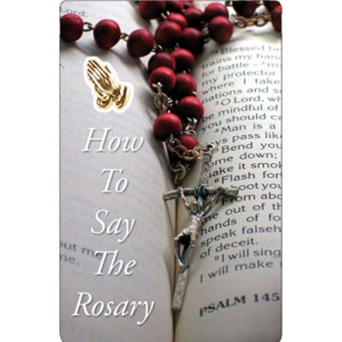 How To Say The Rosary, Laminated Prayer Card
