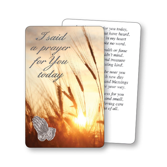 I Said A Prayer For You Today, Laminated Prayer Card