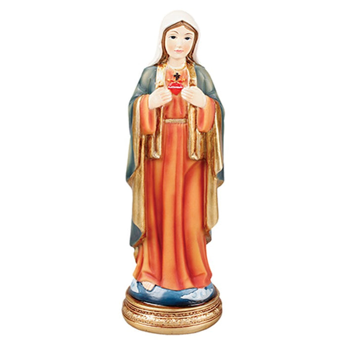 Immaculate Heart of Mary Statue 12cm - 5 Inches High Resin Cast Figurine Catholic Statue