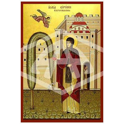 Irene Chrysovalantou, Mounted Icon Print Size: 20 x 26cm