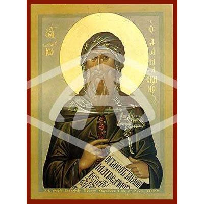 John of Damascus, Mounted Icon Print Size: 20cm x 26cm
