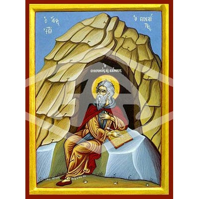John of Sinai, Mounted Icon Print Size: 14cm x 20cm