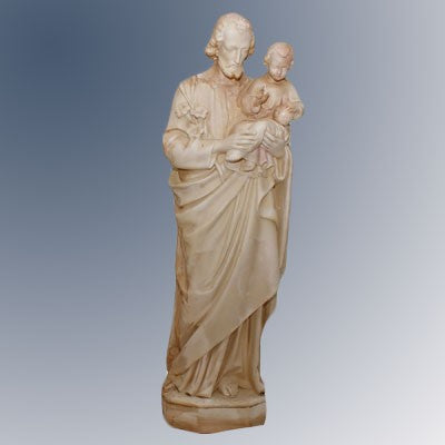 Statues Catholic Saints, St Joseph & Child Statue 60cm - 24 Inches High Unpainted Plaster
