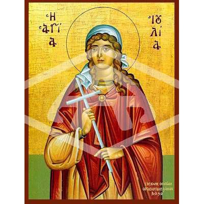 Julia The Martyr, Mounted Icon Print Size: 20cm x 26cm
