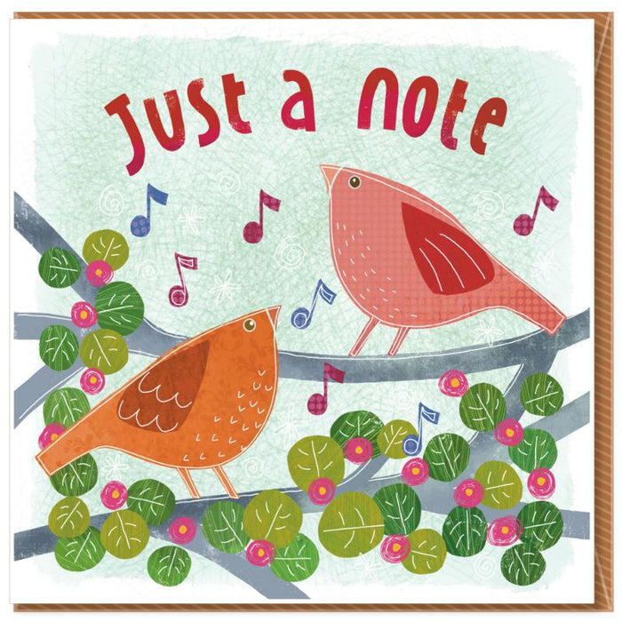 Just a Note Greetings Card, Tweeting Birds Design With Bible Verse Numbers 6: 24-26