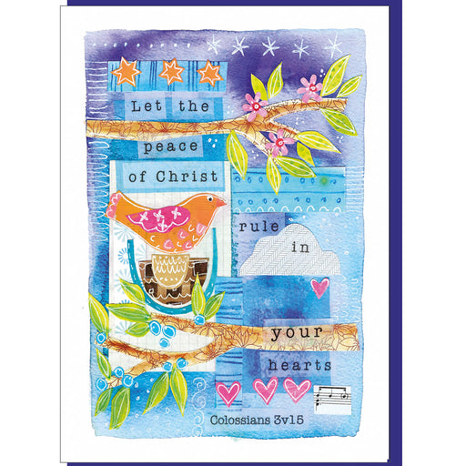 Words of Encouragement Christian Bible Cards, Let The Peace Of Christ, Colossians 3:15 Greetings Card
