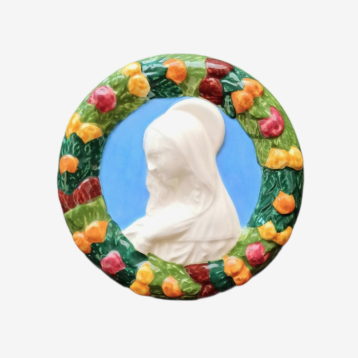 Lippi Madonna, Della Robbia Ceramic Plaque 11cm / 4.25 Inches Diameter