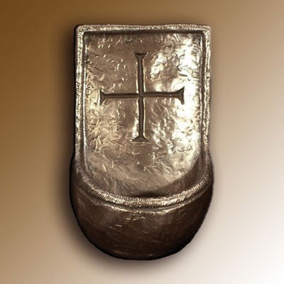 Christian Gifts, Lough Derg, Holy Water Font 14cm High. Hand Cast Bronze Resin From The Wild Goose Studio