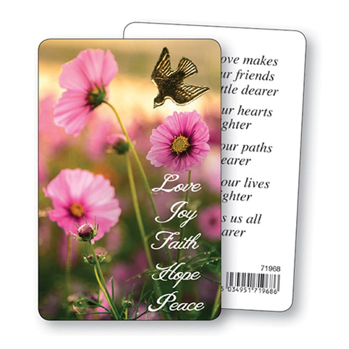 Love, Joy, Faith, Hope, Peace, Laminated Prayer Card
