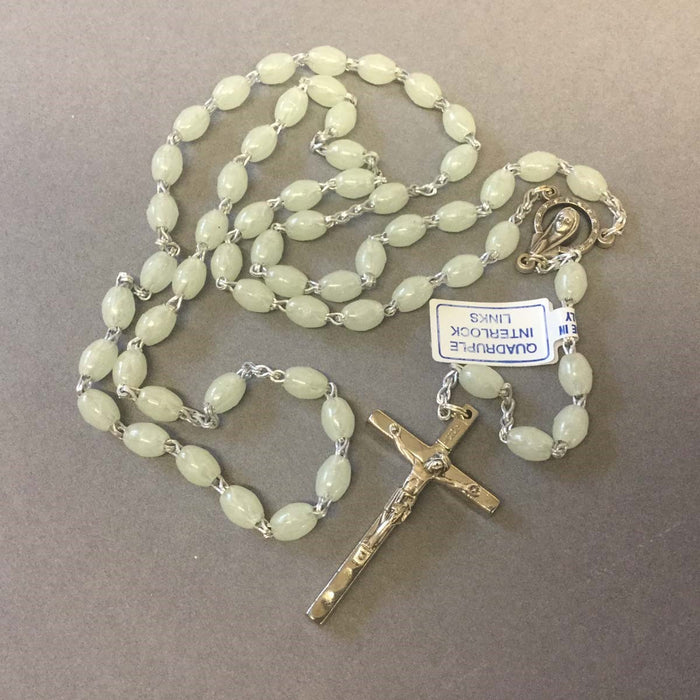 Luminous Plastic Rosary Beads 6mm Oval Shaped With Extra Strong Links