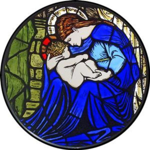Cathedral Stained Glass, Nativity, Winchester Cathedral, Stained Glass Window Transfer 13.5cm Diameter