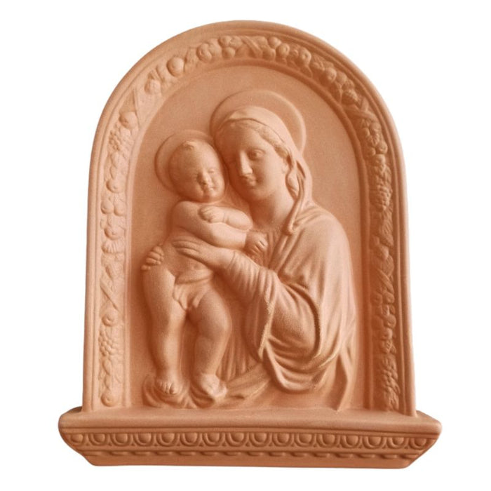 Madonna and Child Terracotta Plaque 33cm / 13 Inches High