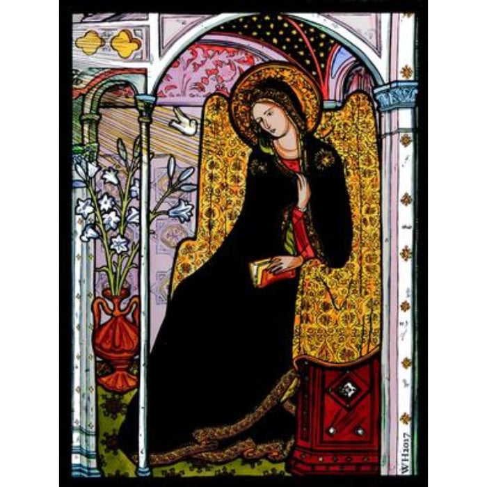 Cathedral Stained Glass, Madonna Annunication Porziuncola Assisi Italy, Stained Glass Window Transfer 17.7cm High
