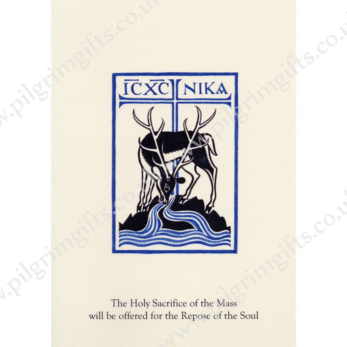 Repose of The Soul Mass Greetings Card, Jesus Christ Conquers