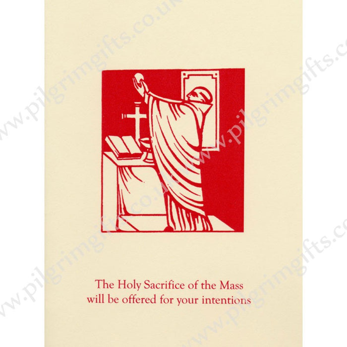 Mass For Your Intentions Greetings Card, Priest & Host Design