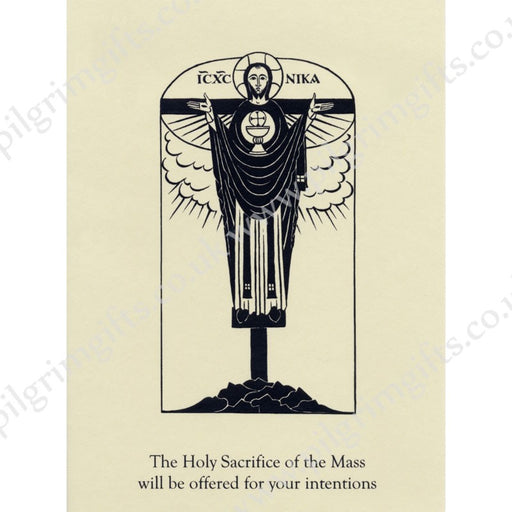 Catholic Mass Cards, Mass For Your Intentions Greetings Card, Jesus Christ Conquers