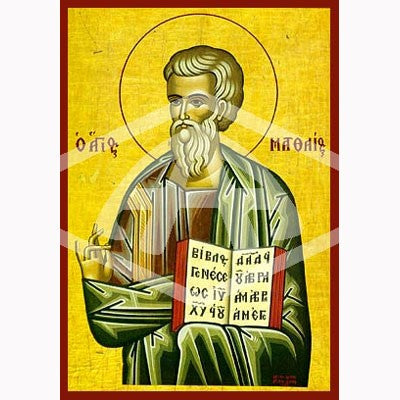 Matthew the Apostle and Disciple, Mounted Icon Print Size 10cm x 14cm