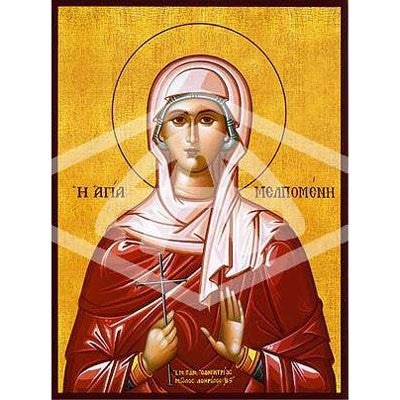 Melpomene The Martyr, Mounted Icon Print Size: 20cm x 26cm