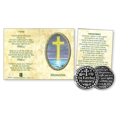 Memories Prayer, Prayer Booklet With Engraved Metal Pocket Prayer