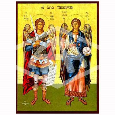 The Archangels Michael and Gabriel Mounted Icon Print, Available In 2 Sizes