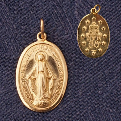 9ct Gold Miraculous Medal 15mm SPECIAL ORDER ONLY