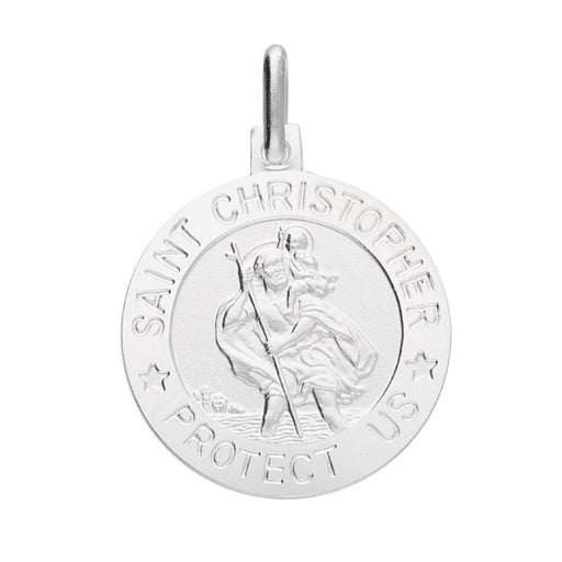 Christian Jewellery, St Christopher Sterling Silver Medal Modern Design18mm Diameter