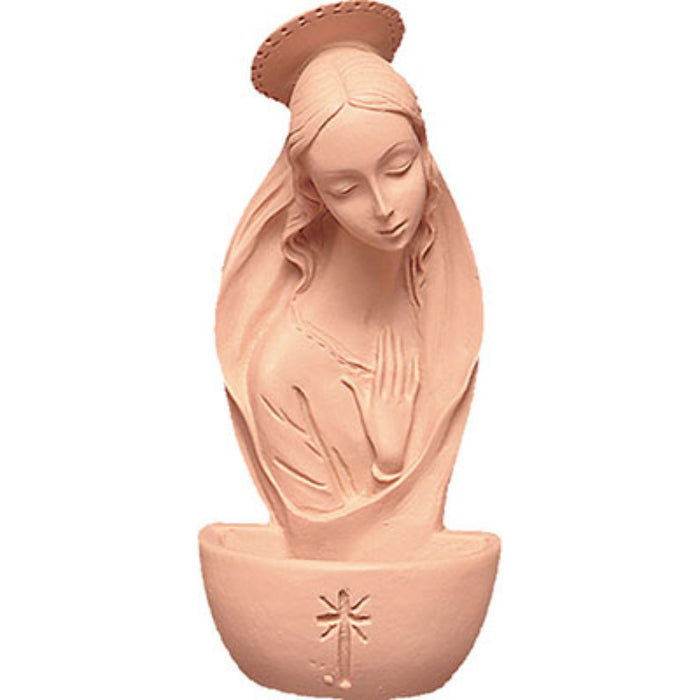 Madonna Terracotta Coloured Resin Font 6 Inches High