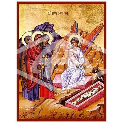Myrrh Bearers at the Tomb, Mounted Icon Print Size 20cm x 26cm
