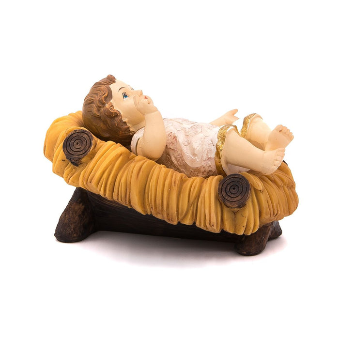 Baby Jesus In The Manger, Crib Length 11.5cm / 4.5 Inches The Bambino Is Moveable