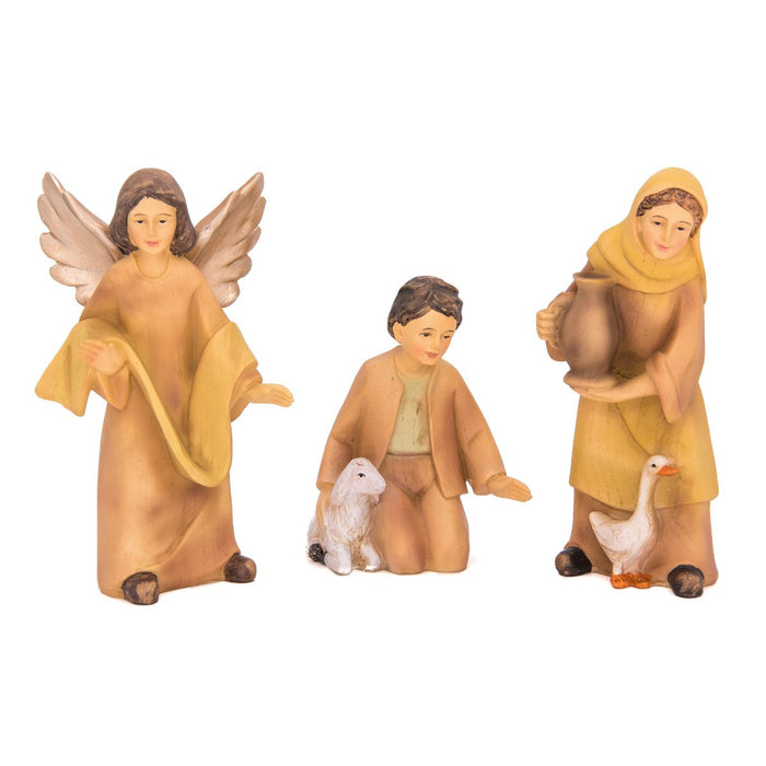 Nativity Crib Set, 15 Wood Effect Crib Figures 15cm / 6 Inches High and 49cm / 19 Inch Wide Stable
