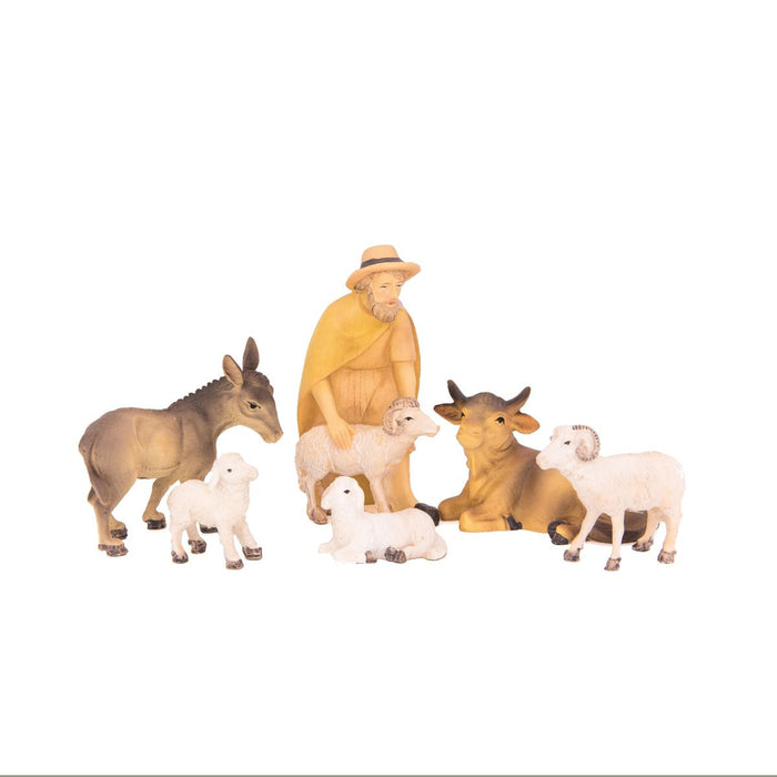 Nativity Crib Set, 15 Wood Effect Crib Figures 15cm / 6 Inches High and 59cm / 23 Inches Wide Stable