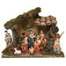 Christmas Crib Set, 11 Nativity Crib Set, Crib Figures 9cm - 3.5 Inches High and 25cm - 10 Inch Wide Stable With LED Lights