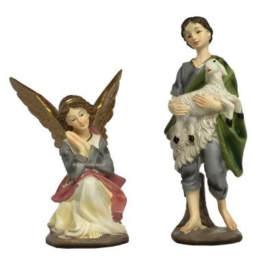 Nativity Crib Set, 11 Handpainted Resin Figures With The Kings Seated On Camels 20cm / 8 Inches High and 59cm / 23 Inches Wide Stable