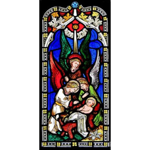 Cathedral Stained Glass, Nativity Panel, Gloucester Cathedral, Stained Glass Window Transfer 21.3cm High