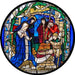Cathedral Stained Glass, Nativity, Sheffield Cathedral, Stained Glass Window Transfer 13.5cm Diameter