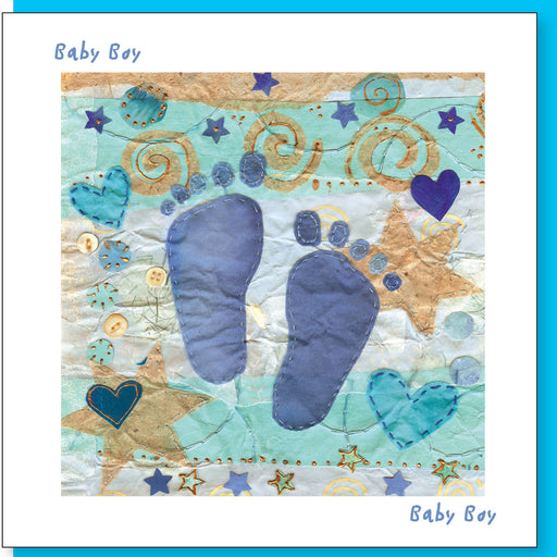 Christian Greetings Cards, New Baby Boy With Bible Verse Inside