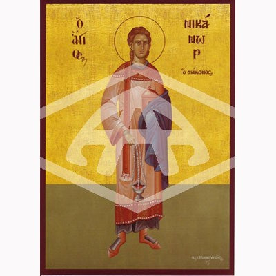 Nicanor The Apostle, Mounted Icon Print Size: 14cm x 20cm