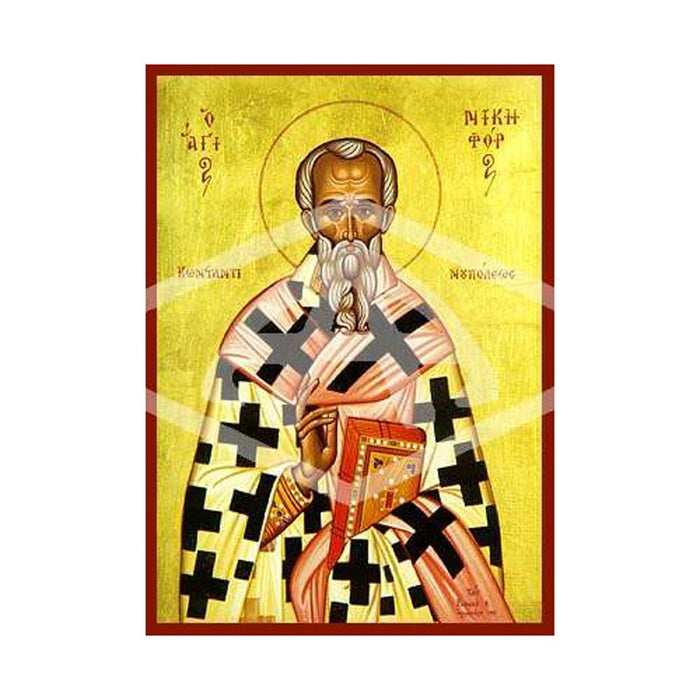 Nicephorus Patriarch of Constantinople, Mounted Icon Print Size: 20cm x 26cm