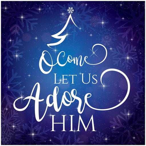 Christian Christmas Cards, Christmas Cards Pack of 10 O Come Let Us Adore Him, With Bible Verse Inside Luke 2:10
