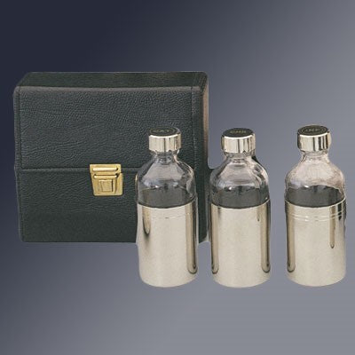 3 Holy Anointing Oil Bottles With Leather Case, Each Bottle Holds 4fl oz / 120cl