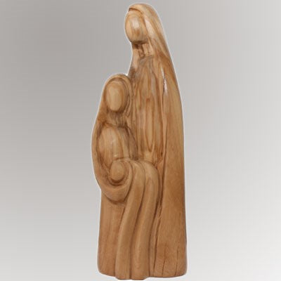 Olive Wood Holy Family Carving 19cm - 8 Inches High Catholic Statue