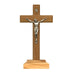 Standing Crucifix 5.5 Inches High, Olive Wood Cross With Metal Figure